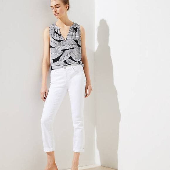 LOFT White Skinny Crop Jeans with Stretch - Picture 3 of 8